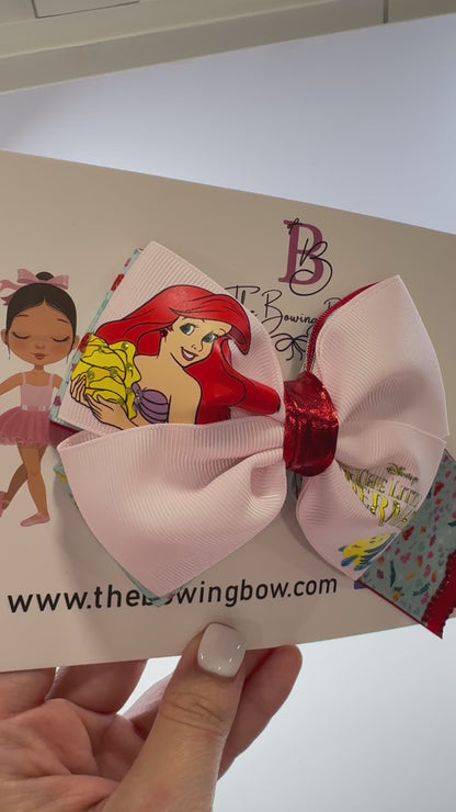 Red Mermaid Hair Bow