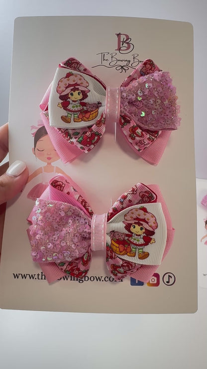 Strawberries and Sequins Hair Bow