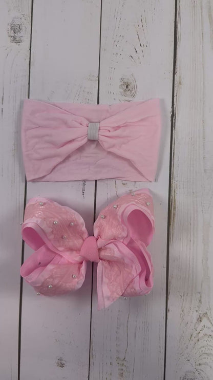 Pink Boutique lace and pearls