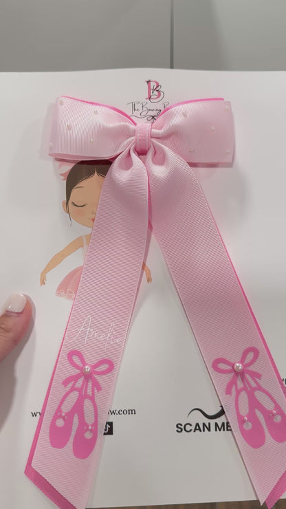 Pink Ballerina Hair Bow