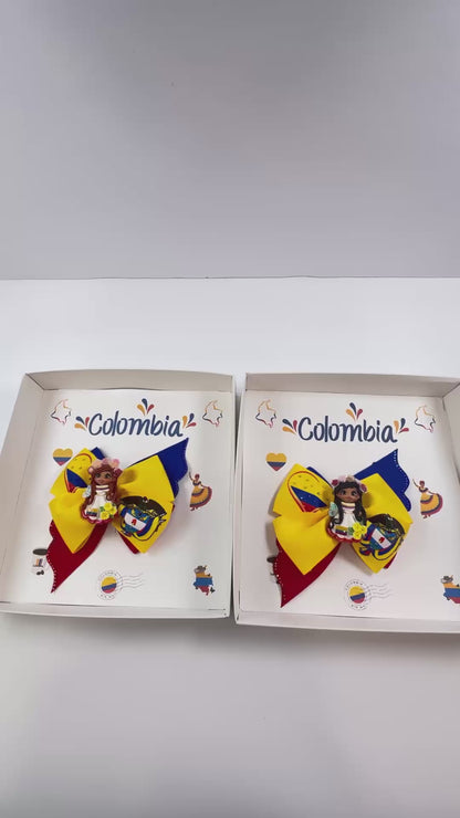 Colombia Hair Bow With Clay Doll