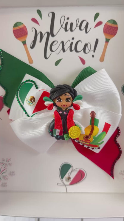 Mexican Hair Bow With Clay Doll
