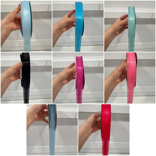 Scallop edge satin ribbon in every available color