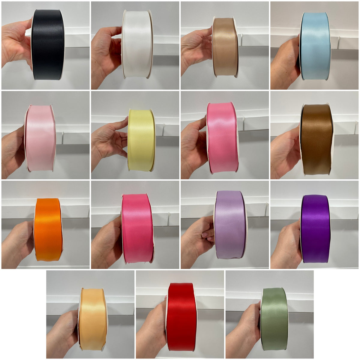 Solid satin ribbon in every available color